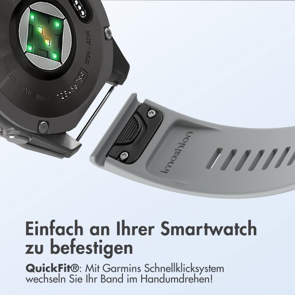 imoshion QuickFit® Line Silikonarmband für die Garmin Watch | 20 mm Anschluss - Grau