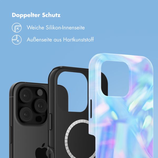 Selencia Vivid Tough Back Cover mit MagSafe für das iPhone 16 Pro Max - Holographic Blue Dream