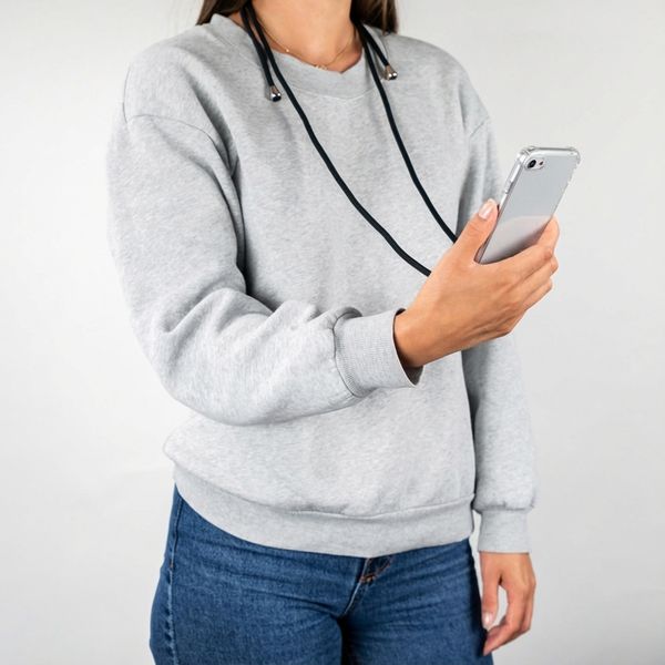 Transparentní zadní kryt s šňůrkou Apple iPhone Xr - Schwarz
