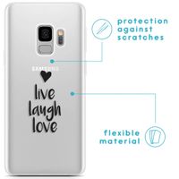 imoshion Design Hülle Samsung Galaxy S9 - Live Laugh Love - Schwarz