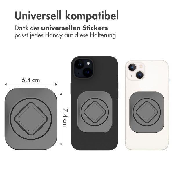 Accezz EasyLock handyhalterung Fahrrad - Inklusive Hülle für das Apple iPhone 15 - Aluminium - 360 Grad drehbar - Schwarz