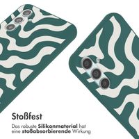 imoshion Silikonhülle design mit Band für das Samsung Galaxy A34 (5G) - Petrol Green Groovy