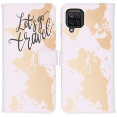 imoshion Design TPU Klapphülle Galaxy A12 - Let's Go Travel White