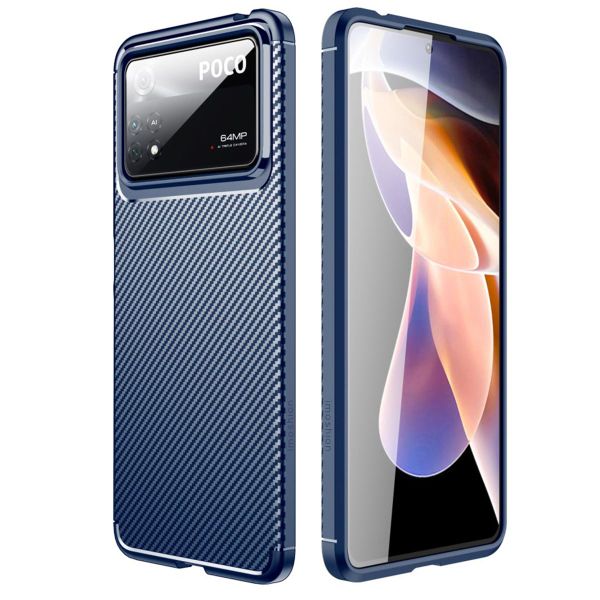 imoshion Carbon-Hülle für das Xiaomi Poco X4 Pro - Blau