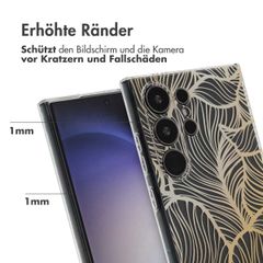 imoshion Design Hülle Samsung Galaxy S24 Ultra - Golden Leaves Transparent