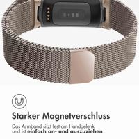 imoshion Magnetisches Milanaise Armband für das  Fitbit Charge 5 - Größe M - Champagne