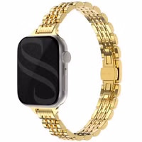 Selencia Jubilee inspiriertes schmales Edelstahlarmband für die Apple Watch Series 1 bis 9 / SE (38/40/41 mm) | Series 10 (42 mm) - Gold