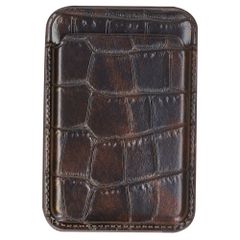 Selencia Croco Kartenhalter mit MagSafe - Choco Brown