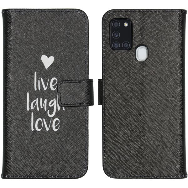 imoshion Design TPU Klapphülle Galaxy A21s - Live Laugh Love