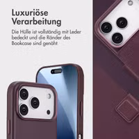 Accezz 2-in-1 Klapphülle aus Leder mit MagSafe Apple iPhone 17 Pro - Heath Purple