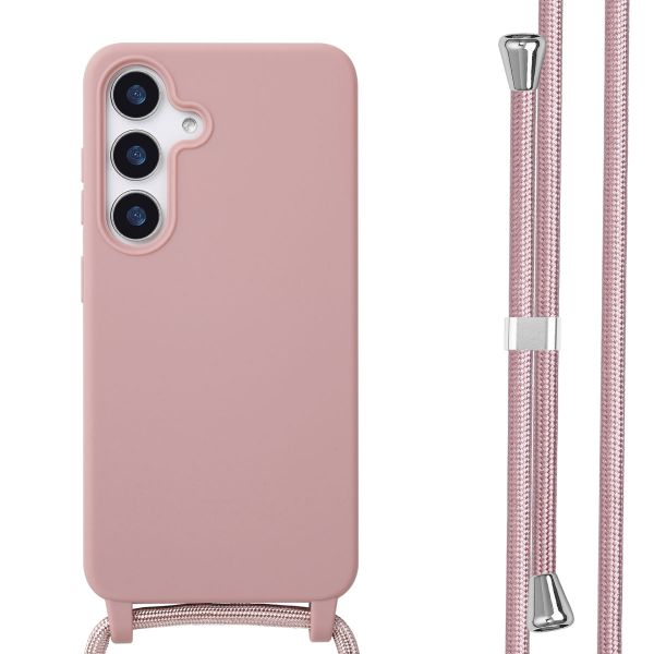 imoshion Silikonhülle mit Band für das Samsung Galaxy S25 - Sand Pink