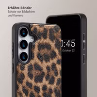 Selencia Nova HandyHülle mit Kordel und Kartenhalter Samsung Galaxy S24 Plus / S25 Plus - Leopard