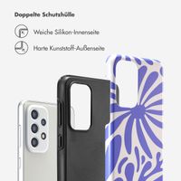 Selencia Vivid Tough Back Cover für das Samsung Galaxy A33 - Modern Bloom Sapphire Blue