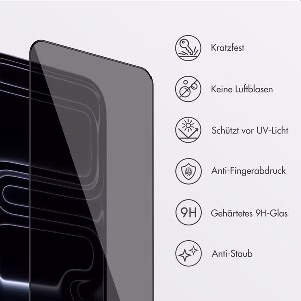 Accezz Sichtschutz-Schutzglas mit Applikator Apple iPhone 17 Pro