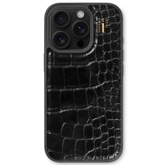 iDeal of Sweden Vegan Leather Back Cover Apple iPhone 16 Pro - Black Croco