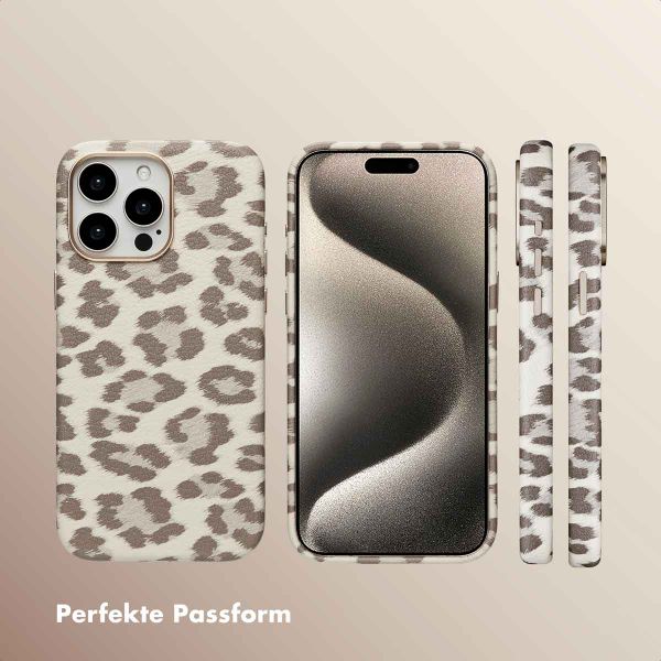 Selencia Sabi Backcover Leopardenmuster mit MagSafe Apple iPhone 15 Pro Max - Soft Ivory