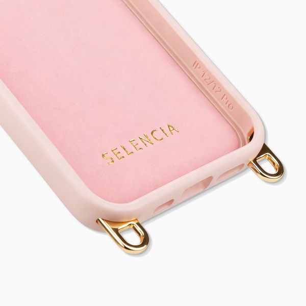 Selencia Rivièra Backcover mit MagSafe mit abnehmbaren Haken iPhone 12 / 12 Pro - Sorbet Pink