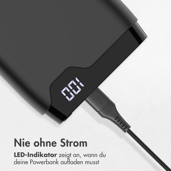 imoshion Powerbank 20.000 mAh + Accezz Ultra Slim GaN Ladegerät + Accezz USB-C- auf USB-C-Kabel - 1 Meter - Schwarz