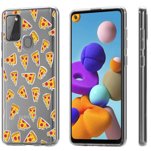 imoshion Design Hülle für das Samsung Galaxy A21s - Pizza - Gelb