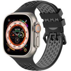 imoshion Silikonsportarmband Buckle für das Apple Watch Series 1 bis 11 / SE / Ultra (44/45/46/49 mm) - Schwarz / Grau