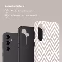 Selencia Vivid Back Cover Samsung Galaxy S23 FE - Beige Zigzag