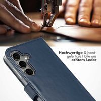 Selencia Echtleder Klapphülle Samsung Galaxy S25 - Blau
