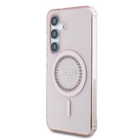 Guess MagSafe IML Strass Hülle Samsung Galaxy S25 - Rosa
