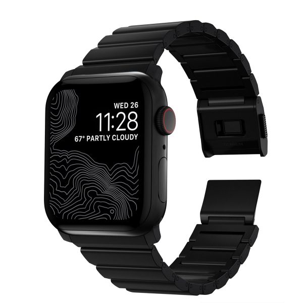 Nomad Titan-Gliederarmband für die Apple Watch Series 1 bis 10 / SE / Ultra (2) (44/45/46/49 mm) - Schwarz