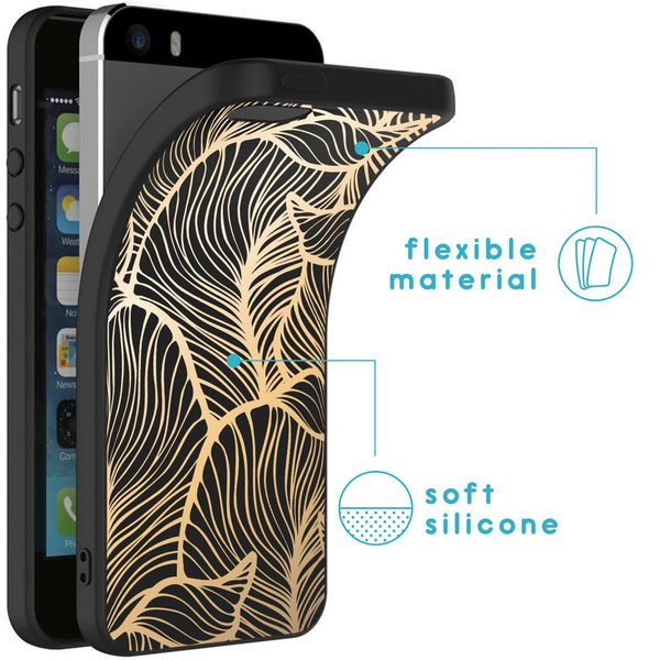 imoshion Design Hülle für das iPhone 5 / 5s / SE - Blätter / Schwarz