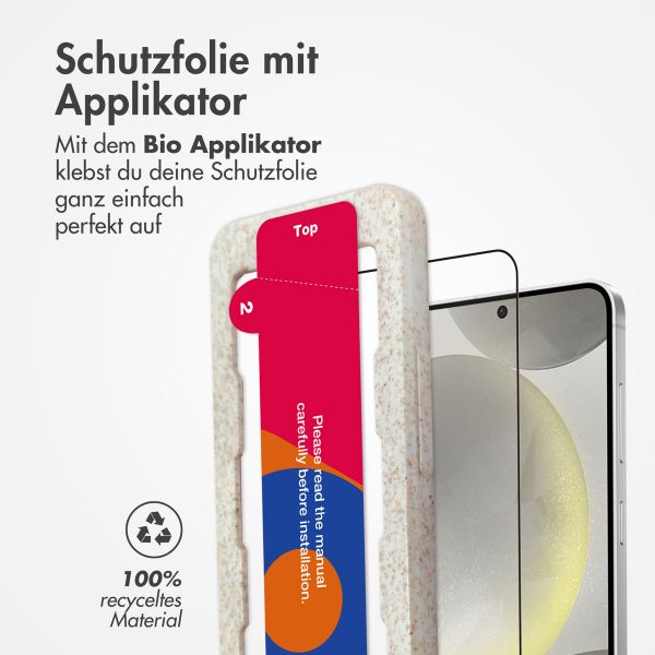 Accezz Dreifach starke Full Cover Schutzfolie mit Applikator für das Samsung Galaxy S24 - Transparent