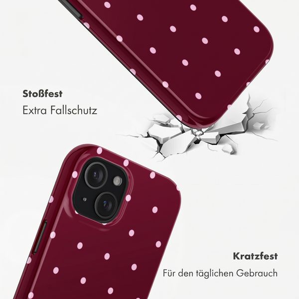 Selencia Vivid Rückabdeckung mit MagSafe Apple iPhone 15 - Happy Dots Burgundy