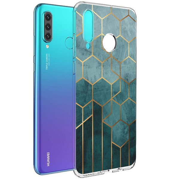 imoshion Design Hülle Huawei P30 Lite - Muster - Grün