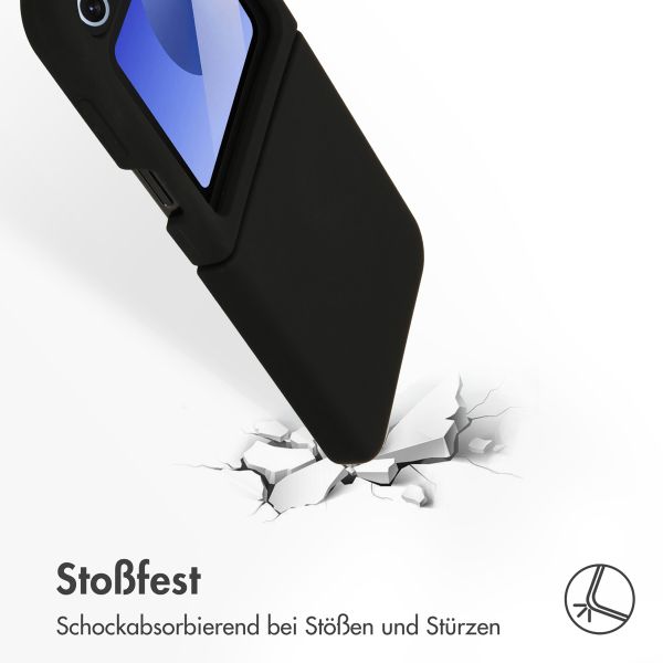 Accezz Liquid Silikoncase Samsung Galaxy Z Flip 6 - Schwarz