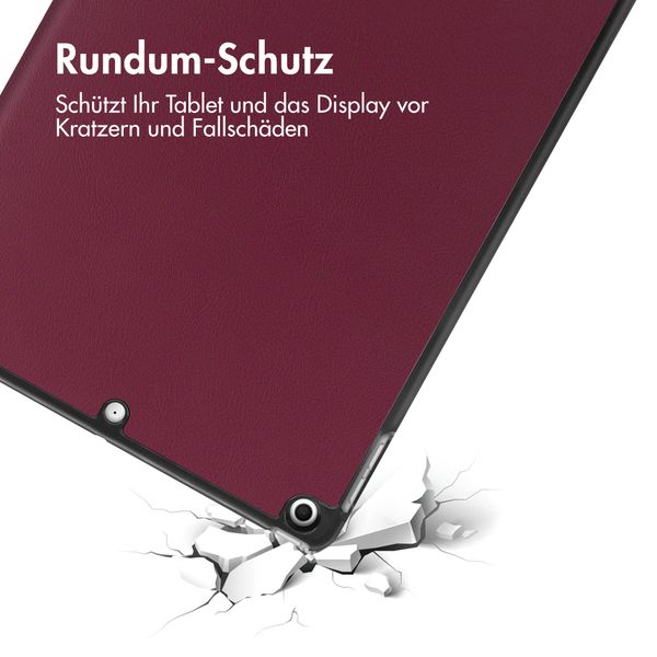imoshion Trifold Klapphülle Apple iPad 9 (2021) 10.2 Zoll / iPad 8 (2020) 10.2 Zoll / iPad 7 (2019) 10.2 Zoll - Bordeaux