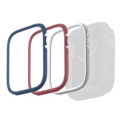 Uniq 3x Moduo Apple Watch Hülle mit austauschbarem Rahmen für die Apple Watch 4-9 / SE - 44/45 mm - Blue / Red / White