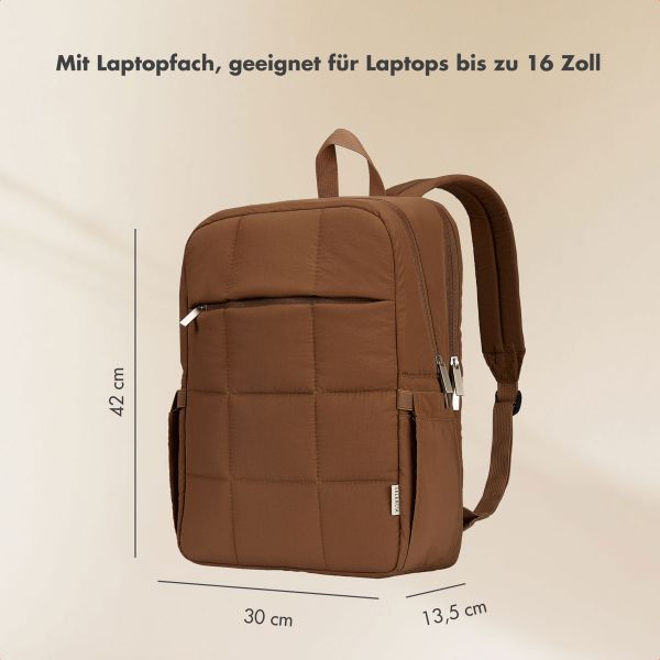 Selencia Vaya Puffy Laptop Rucksack 16 Zoll - Mocha Brown