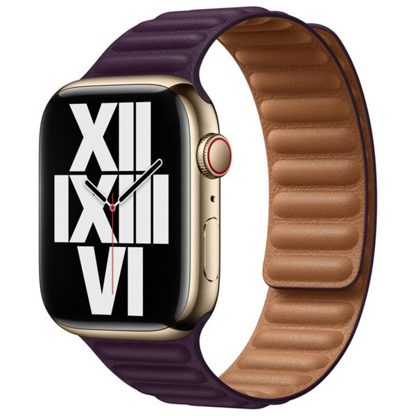 Apple Leather Link für die Apple Watch Series 1-10 / SE / Ultra (2) - 42/44/45/46/49 mm - Größe S/M - Dark Cherry