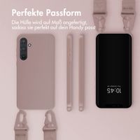 Selencia SilikonHülle mit abnehmbarem Band Samsung Galaxy A55 - Sand Pink
