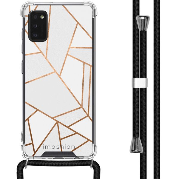 imoshion Design Hülle mit Band für das Samsung Galaxy A41 - White Graphic