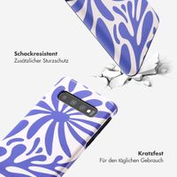 Selencia Vivid Tough Back Cover für das Samsung Galaxy S10 - Modern Bloom Sapphire Blue