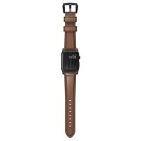 Nomad Traditionelles Lederarmband für die Apple Watch Series 1 bis 10 / SE / Ultra (2) (44/45/46/49 mm) - Braun/Schwarz