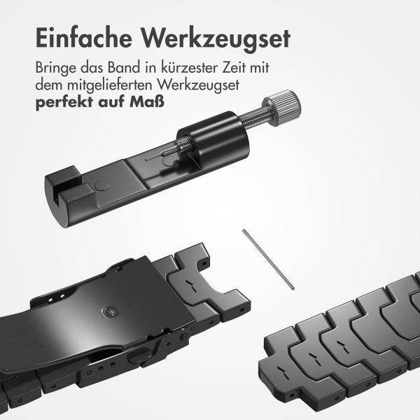 Accezz Steel Band für das  Samsung Galaxy Watch 4 / 5 / 6 / 7 / FE (20 mm) - Schwarz