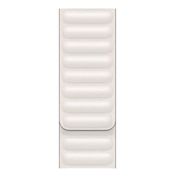 Apple Leather Link Armband für das  Apple Watch Series 1 t/m 9 / SE (38/40/41 mm) | Series 10 / 11 (42 mm) - Größe M/L - Chalk