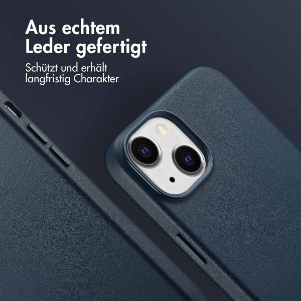 Accezz MagSafe Leather Backcover für das iPhone 14 - Nightfall Blue