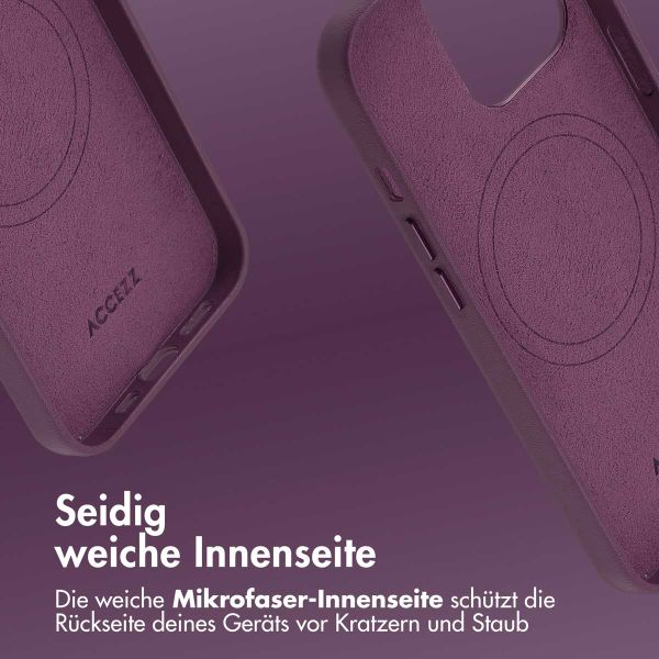 Accezz MagSafe Leather Backcover für das iPhone 13 Pro - Heath Purple