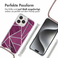 imoshion Design Hülle mit Band Apple iPhone 15 Pro Max - Bordeaux Graphic
