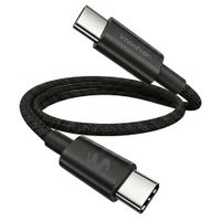 imoshion Braided USB-C-zu-USB-C-Kabel 100 W - 0,25 Meter - Schwarz