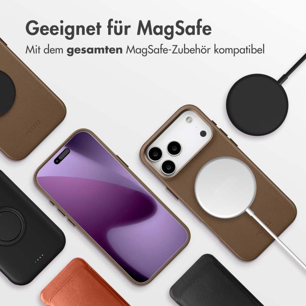 Accezz MagSafe Leather Backcover Apple iPhone 17 Pro Max - Kaffeebraun