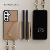 Selencia Sera HandyHülle mit Kordel und Umschlag-Kartenhalter Samsung Galaxy S26 - Taupe
