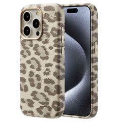 Selencia Sabi Backcover Leopardenmuster mit MagSafe Apple iPhone 15 Pro - Soft Ivory